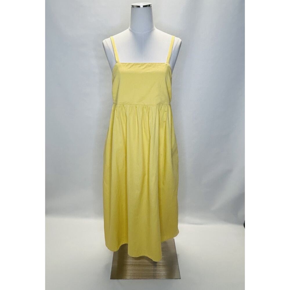 Madewell Summer Midi Dress Womens Size Small Yellow Sleeveless Pleated